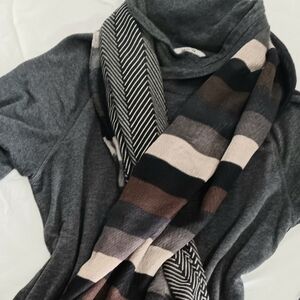 ATHLETA Gray Knit Dress with Striped Scarf, M, Great deal, Original Price--$120+